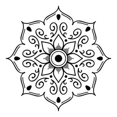 Mandala seamless pattern black and white. Islam, Arabic, Pakistan, Moroccan, Turkish, Indian, Spain motifs. Vector illustration EPS 10