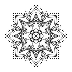 Mandala seamless pattern black and white. Islam, Arabic, Pakistan, Moroccan, Turkish, Indian, Spain motifs. Vector illustration EPS 10