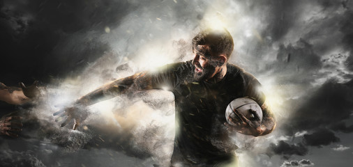 Rugby player in action