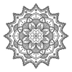 Mandala seamless pattern black and white. Islam, Arabic, Pakistan, Moroccan, Turkish, Indian, Spain motifs. Vector illustration EPS 10