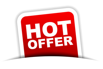 red vector banner hot offer