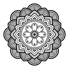 Mandala decorative round ornament. Can be used for greeting card, phone case print, etc. Hand drawn background, vector isolated on white. EPS 10 