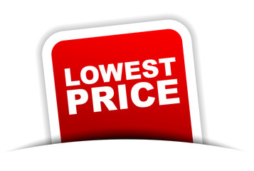 red vector banner lowest price