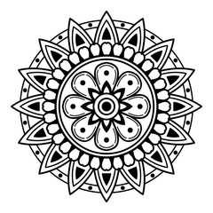 Mandala decorative round ornament. Can be used for greeting card, phone case print, etc. Hand drawn background, vector isolated on white. EPS 10 