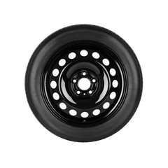 Car wheel on white background