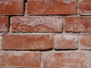 Old dirty brick wall closeup, background