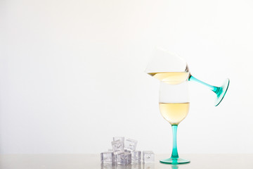 white wine and ice cubes © jose_feito