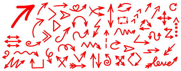Arrow doodle vector set. Arrow sketch vector . Arrow hand drawn vector .	