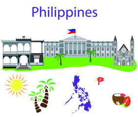 illustration in style of flat design on the theme of Philippines.