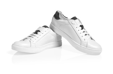 White sneakers isolated on white background