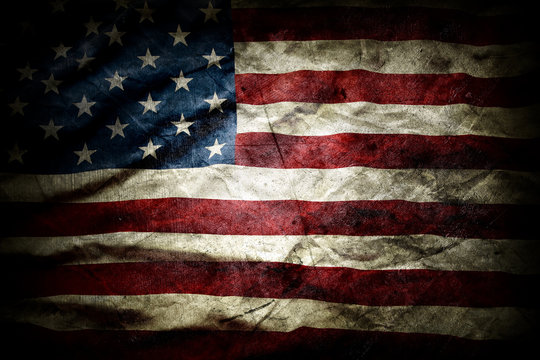 Grunge retro old vintage American flag