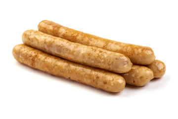Grilled Chicken Sausages, isolated on white background