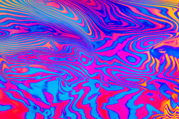 Abstract trendy neon colored psychedelic fluorescent striped zebra textured neon background