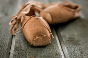 Old and used ballet slippers © MaryHerronPhoto