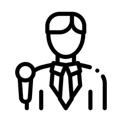 Journalist Man Icon Vector. Outline Journalist Man Sign. Isolated Contour Symbol Illustration
