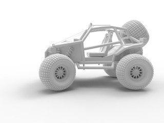 3D rendering of a 4x4 offroad vehicle with big wheels isolated