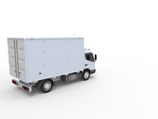 3D rendering of a small truck isolated on white empty space studio background