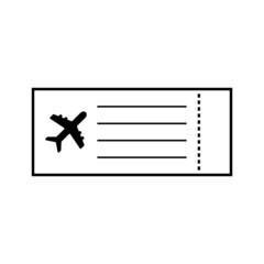 Aircraft ticket vector icon sign