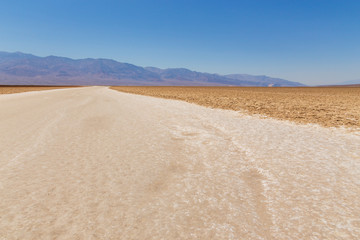 View of the salt pan in Death Valley National Park, California, USA.