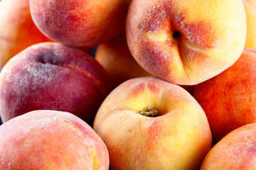 Fototapeta na wymiar Close-up of ripe peaches. Full frame.