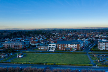 Obraz premium Bognor Regis aerial view looking towards Marine Park Gardens with clear calm conditions over the town.