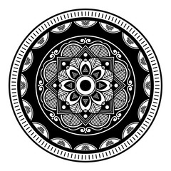 Ethnic Mandala Ornament. Arabic, Pakistan, Moroccan, Turkish, Indian, Spain motifs