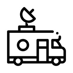 Reporter Truck Icon Vector. Outline Reporter Truck Sign. Isolated Contour Symbol Illustration