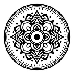 Obraz premium Ethnic Mandala Ornament. Arabic, Pakistan, Moroccan, Turkish, Indian, Spain motifs