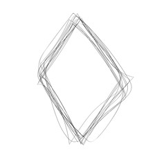 rhombus random chaotic lines. Hand drawing illustration