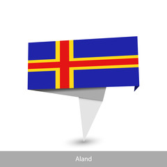 Aland Country flag. Paper origami banner