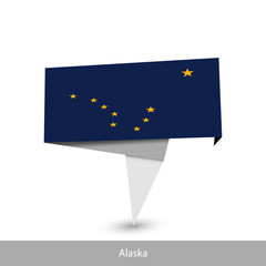 Alaska Country flag. Paper origami banner