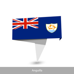 Anguilla Country flag. Paper origami banner