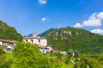 Fototapeta na wymiar Lavenone village or comune in the province of Brescia, in Lombardy Italy .