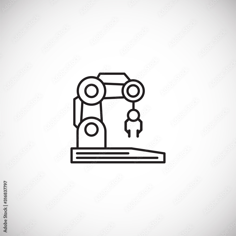 Poster technolgy related outline icon on background for graphic and web design. simple illustration. intern