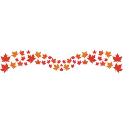 Vector illustration of autumn red, orange and yellow maple leaves on white background. Template for greeting card, poster, promotion, flyer, advertising, personal or company logo.