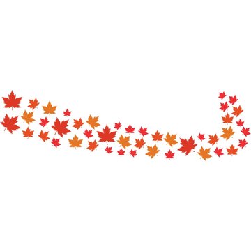 Vector illustration of autumn red, orange and yellow maple leaves on white background. Template for greeting card, poster, promotion, flyer, advertising, personal or company logo.