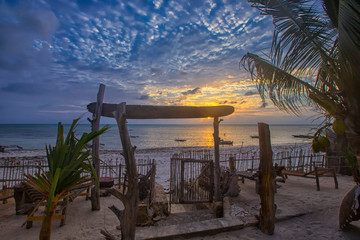 Jambiani beach on the island of Zanzibar in Tanzania.