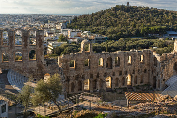 Fototapeta na wymiar Odeon of Herodes Atticus in the Acropolis of Athens, Greece