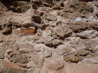 Masonry old stone wall texture, background