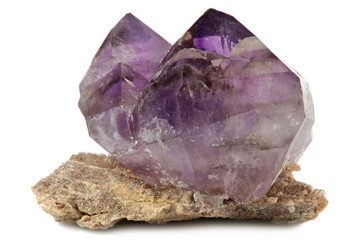Fototapeta premium amethyst from Kazakhstan isolated on white background