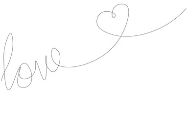 Love text hand drawing vector illustration
