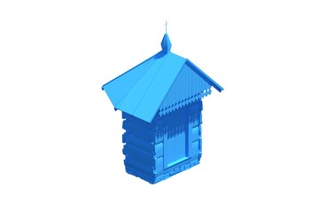 Blueprint 3d model archtecture rendered on white background