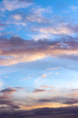 colorful sunset sky with beautiful pink .clouds