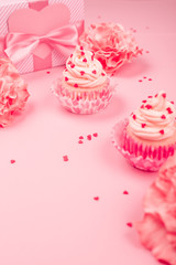 Valentine day love cupcake