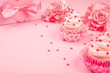 Valentine day love cupcake