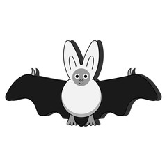 Bat cartoon. Flat icon. Vector illustration.