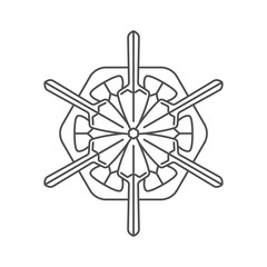 Snowflake icon. Pattern. Christmas Winter New Year Vector illustration.