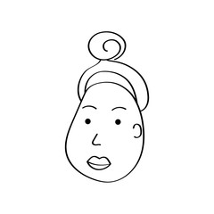 Cartoon face of a woman. Vector illustration