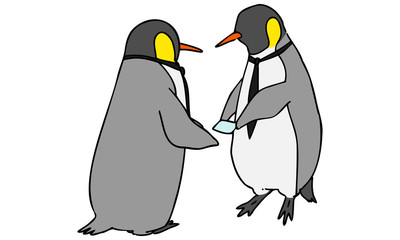 ネクタイをしたコウテイペンギン