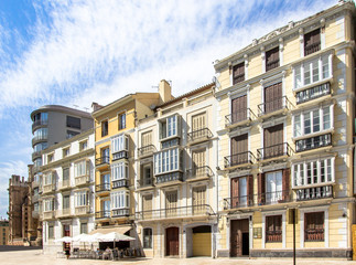 Obraz premium Malaga old streets with historic buildings, Spain
